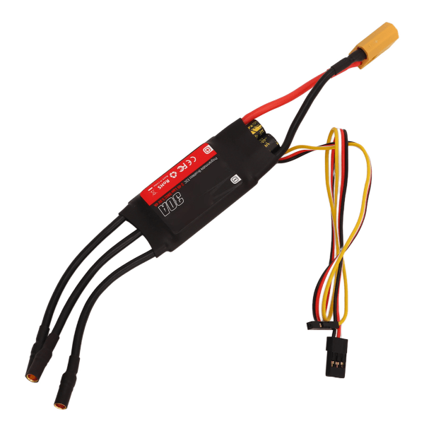 Programmerbar 30A RC-flyveplan ESC med 32-biters børsteløs motorkontrol og JR-stik
