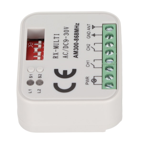 2-vägs fjärrkontrollbrytarmodul Universal Smart Trådlös 300 till 868MHz Multifrekvens Fjärrkontrollbrytarmodul 9 till 30V