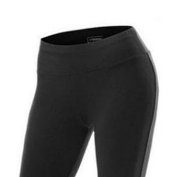 Yogabyxor Mjuka Andningsbara Högmidjade Raka Flare Benbyxor för Kvinnor Sport Löpning Träning Svart L