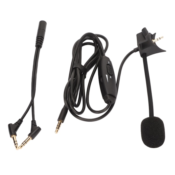 Boom Mikrofonkabel Brusreducering Mikrofon Hörlurskabel med Volym Mute Kontroll för QC35 II Möte Gaming
