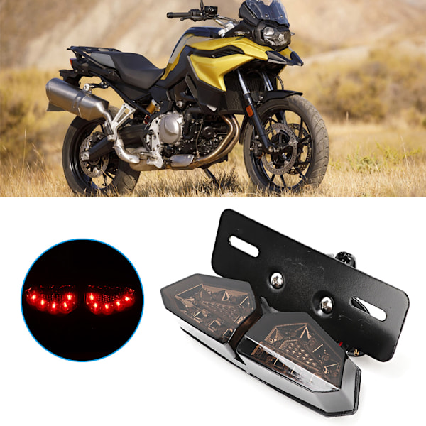 Retro Multifunktionell Motorcykel Bakljus LED Blinkers Bakre Bromsljus