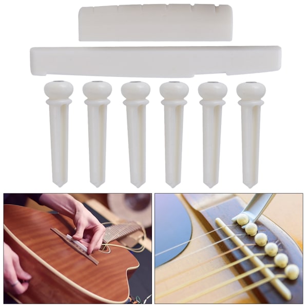 Gitar Nut Bridge Sadel Erstatning Profesjonelle deler Bridge Pins Musikkinstrumenter Tilbehør