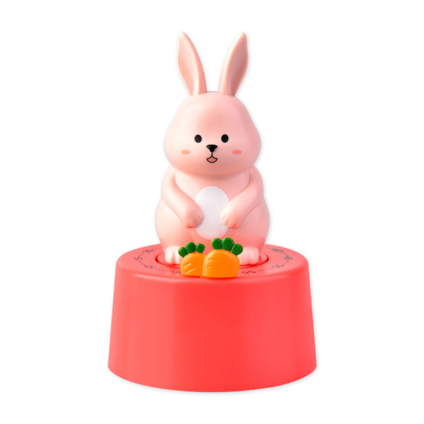 Countdown Timer Mechanical Timer 60 Minutes Cartoon Animal Magnetic Easy Operation Sound Light Alert for Study Kitchen Red