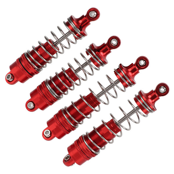4ST Stötdämpardämpare i metall för WLtoys 104001 1/10 RC biluppgraderingstillbehör Röd