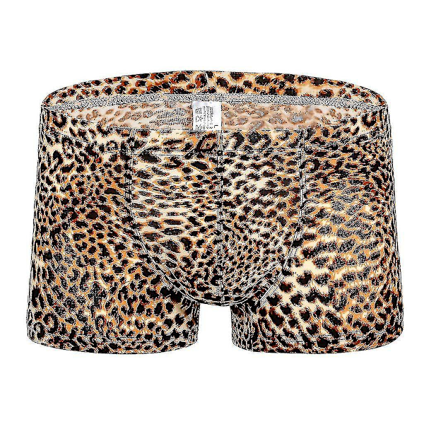 Leopardmönstrade herrars låga fukttransporterande boxershorts M