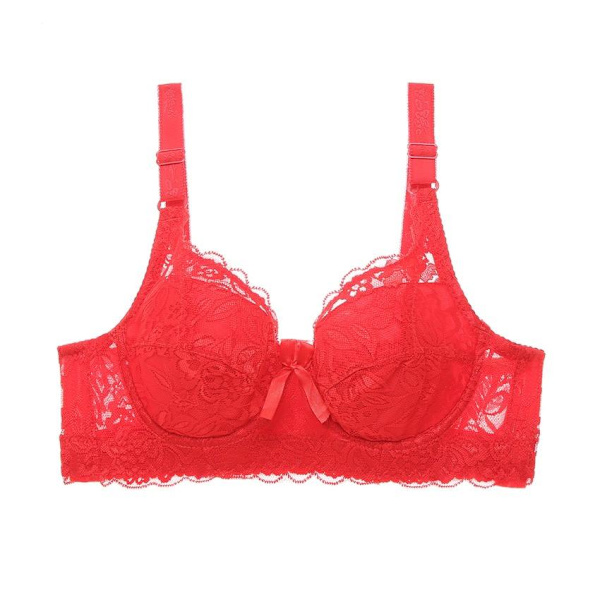 Dam BH Push Up BH Sexig Sömlös Bralette Spetsjustering Enkel Bekväm Red 44/100 B/C/D