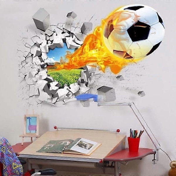 3D Basketball Fodbold Vægklistermærker Dekorative Bil Vægklistermærker 50x70cm