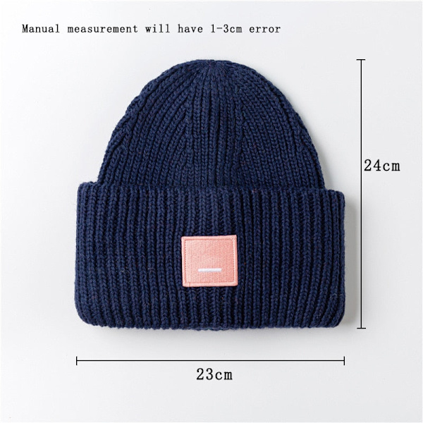 Ny simpel beanie damehat vinter kold og varm uldhat Goros dame AC hat Navy2