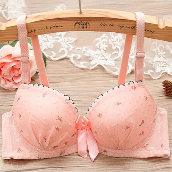 BH'er til Kvinder Messing Push Up BH Sømløs Bralette Polstret Indpakket Sløjfe Sling Åndbart Undertøj Red 36/80AB