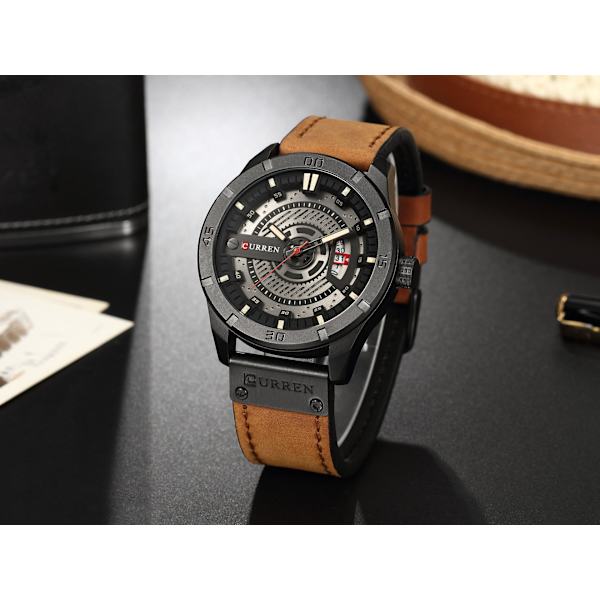 Vyö Miesten Kello Miesten Kello Kalenterikello Business Vyö Vyö Miesten Kello Black Shell Red