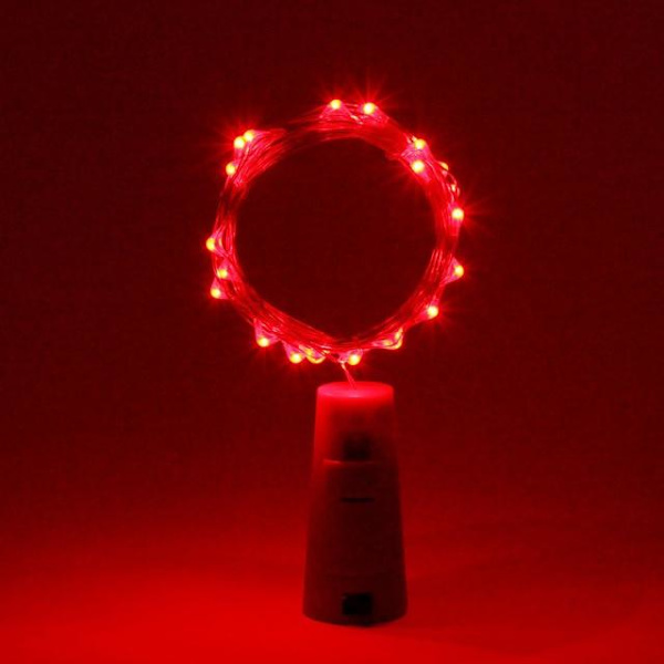 1M/2M LED Ljusslingor Koppar Silvertråd Fairy Light Girlang Flaskpropp För Glas Hantverk Bröllop Juldekoration Red 1M 10LEDs