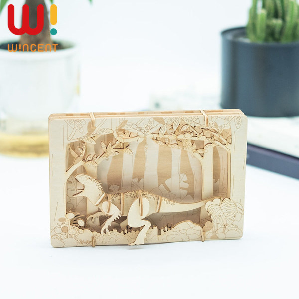 3D Lasten Varhaiskasvatus Lelut Puinen Kolmiulotteinen Palapeli DIY Luova Tiede ja Koulutus Käsintehty C015-Pachycephalosaurus