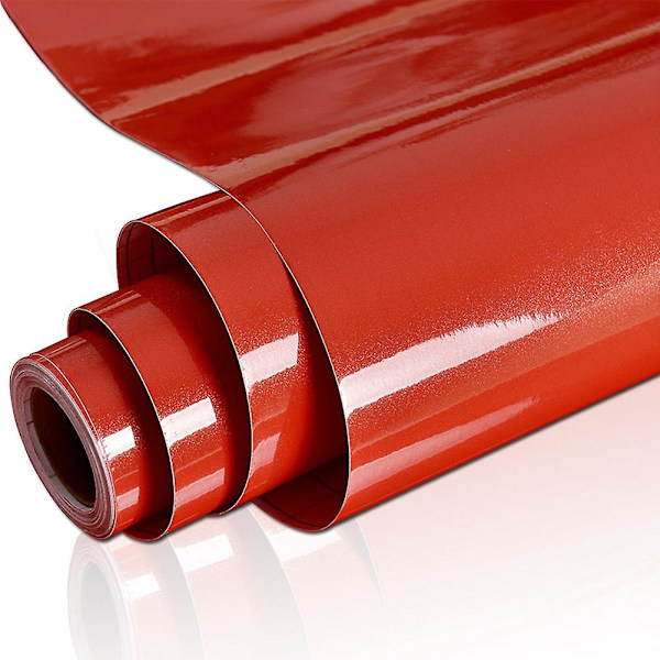 Selvklæbende Marmor Tapet, Skræl og Klæb Klistermærker Skinnende Rød 40cm x 2m Shiny Red 40cm x 2m