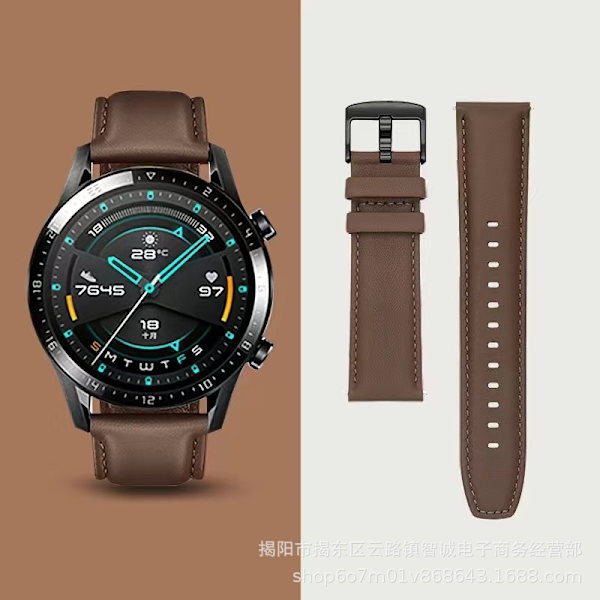 Klockarmband för Apple Watch iWatch 38/40/41mm gränssnitt s10 42mm mörkbrun/svart spänne GT2 dubbelsidigt läder