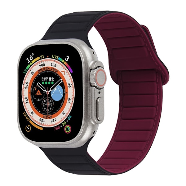 Kellon ranneke Apple Watch iWatch 38/40/41mm Musta viininpunainen