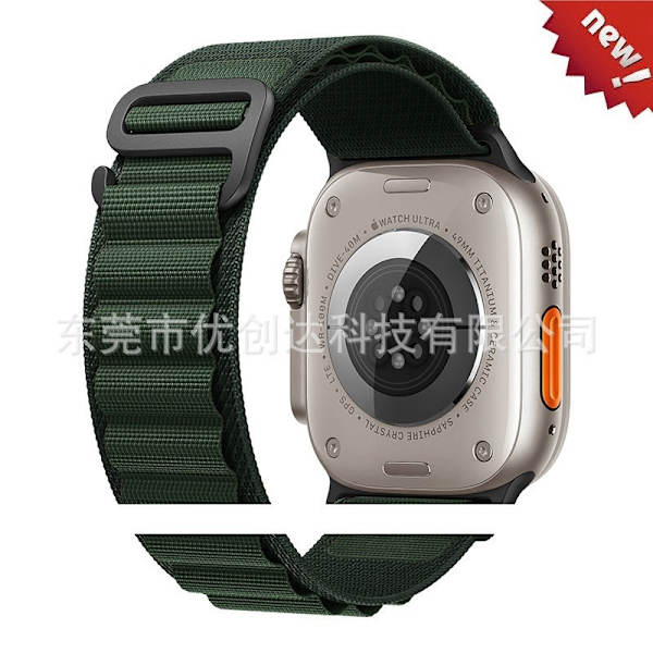 Klockarmband för Apple Watch iWatch 38/40/41/10:e generationen 42mm universellt mörkgrönt svart spänne