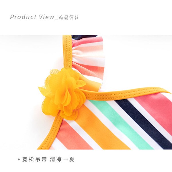 Baby Bikini Delad Baddräkt för Barn Flower 5/6T(130cm)