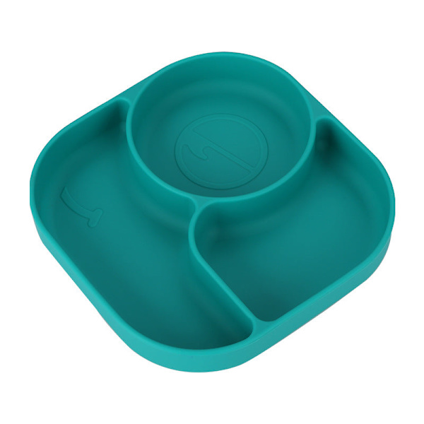 Vauvan haarukka ja lusikka integroidulla silikageelikiinnikkeellä taaperon ruokailuun tarkoitettu lautanen lasten astiasto Curved spork-color box package-pink