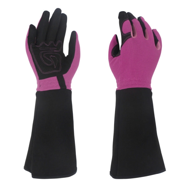 Hagehansker for kvinner, hagearbeid, arbeidsbeskyttelse, slitesterke, anti-kutt, anti-stikk, trimhansker Black and Red Average size