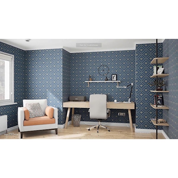 Honeycomb Bee Tapet World of Wallpaper Marinblå Navy