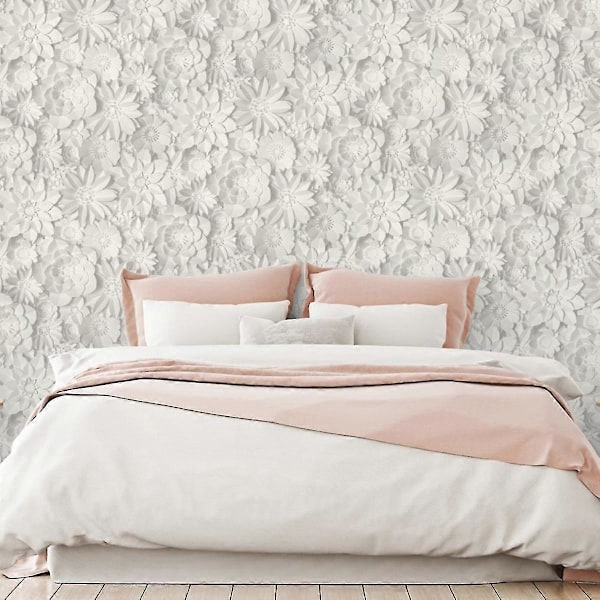 Dimensions Blommig Tapet Fine Decor Vit White