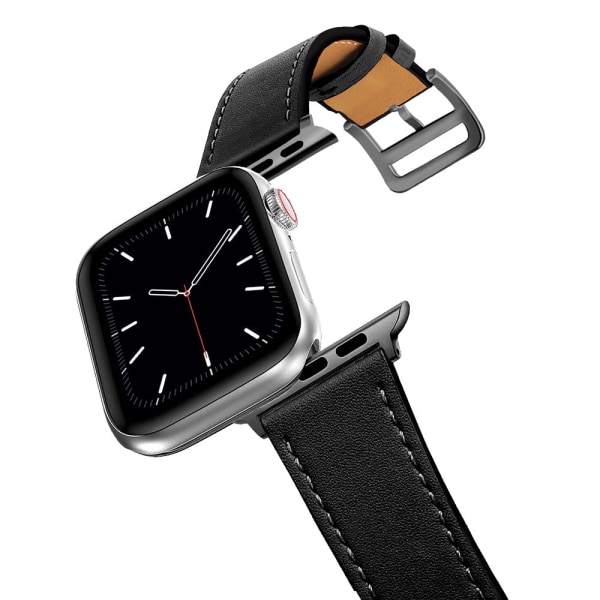 Aitoa nahkaa oleva Loop-rannekoru Apple Watch SE 7654 42MM 38MM 44MM 40MM -kelloon, älykellon iWatch 3 -ranneke 45mm 10 Slim green 38mm
