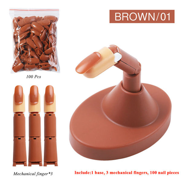 Protetisk Fake Finger Händer Modell För Nagelteknik Övningar Målningsverktyg Träning Manikyr För Nybörjare Övningsutrustning Brown