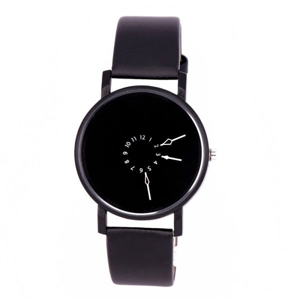 Inverteret Pointer Ur Kvindelig Studerende Par Neutralt Quartz Ur Mænd Black