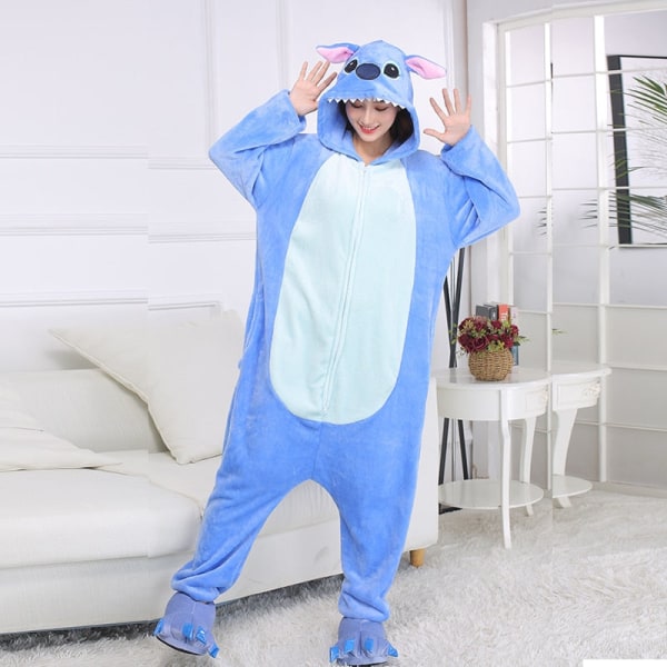 Pyjamas för män (XXL 180-200 CM) Kigurumi Onesie För Vuxna Dam Tofflor Dragkedja Djurpyjamas Endelad Pijamas Cosplay Dräktpresent onesie with slippers M