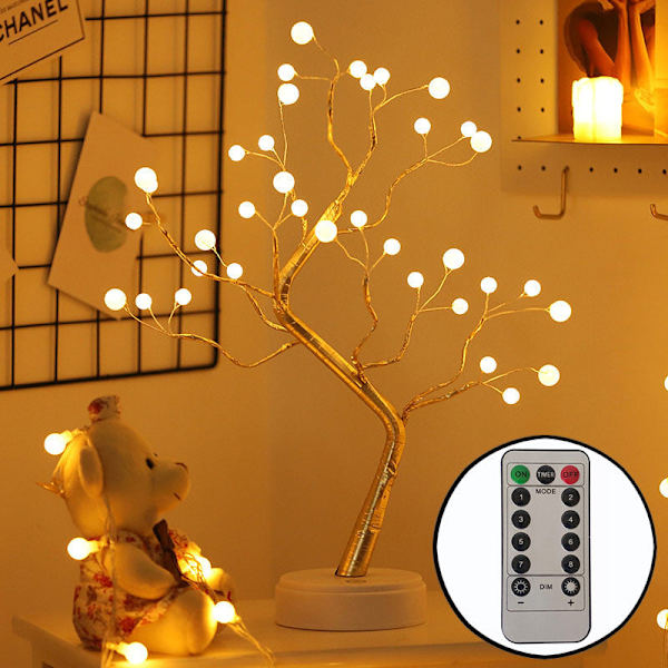 Led-puuvalo, kiitospäivän somistus, kodin koristelulamppu, joulujuhlat, helmiäispuu Silver Tree starry light