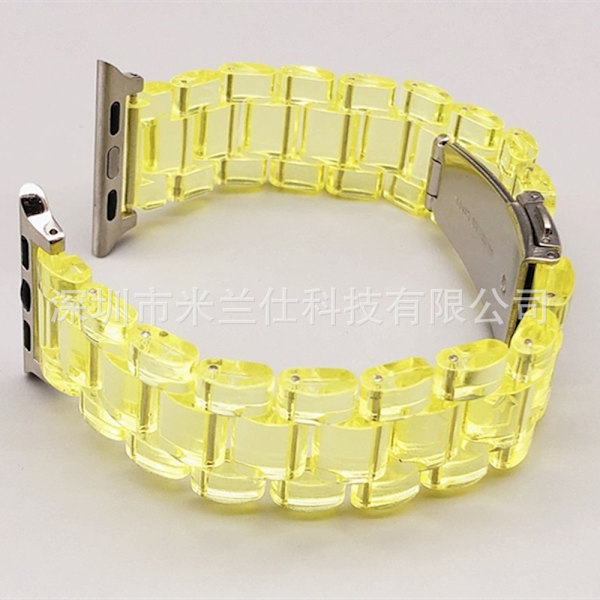 Klockarmband för Apple Watch iWatch 38/40/41/42mm-S10 Transparent Gul