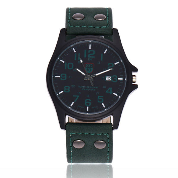 Herreur Lavet af Legeringsrem Quartz Ur Herreur Casual Kalender Studenterur Black with white surface