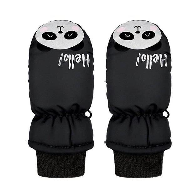 1 par Vinterhandskar för utomhusbruk för barn Småbarn Barn Baby Pojkar Flickor Skidhandskar Vattentäta Sport Snövantar Black One  Size