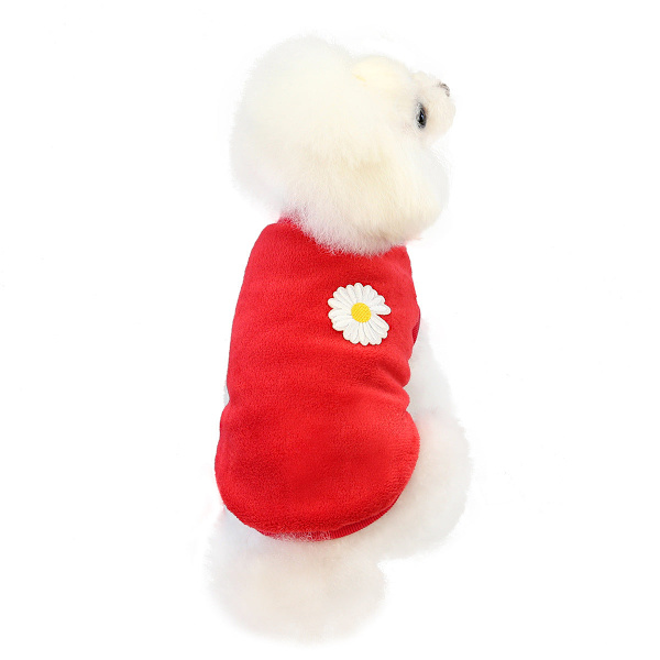 Små hund koralfleece hjemmetøj kæledyrstøj Red XL