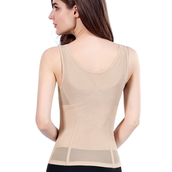 Shapewear Dam Waist trainer Push Up-väst Mage Maggördel Body Shaper-kontroll Midja Cincher Korsett Väst Slimming Slida Bälte 822-Beige 4XL