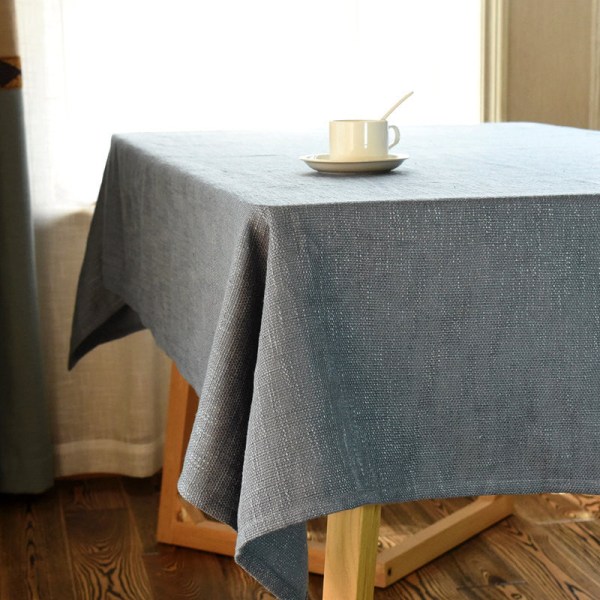 Linne Duk Soffbord Enkel Enfärgad Rund Bordsduk Japansk Bomull Linne Rektangulär Duk Khaki (thick) 135*240cm