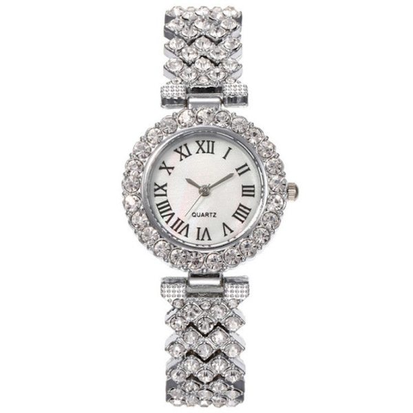 Gudinde Armbåndsur Rosaguld Diamant Quartz Ur Dame Romersk Diamant Dameur Silver