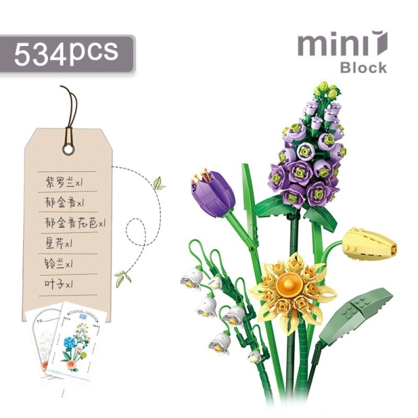 Kreativa Roliga Kaktus Byggklossar Gör-det-själv Simulering Suckulent Krukväxt Grön Växt Blomma 3D Modell Mini Tegel Barnleksak Present 1246 No box