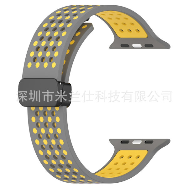 Klockarmband för Apple Watch iWatch 38/40/41/42mm-S10 gråaktigt gul