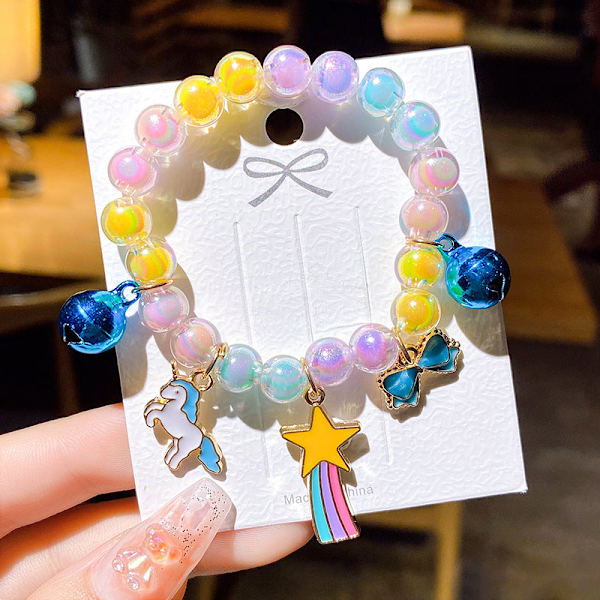 Armband Barnarmband Snöre Pärlor Kristall Kvinnlig Söt Student Flickvänner Flicka Mode Prinsessa 2# pink Aisha