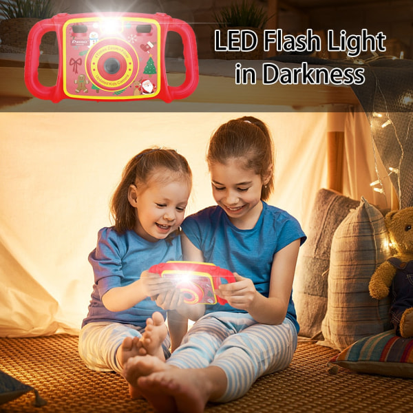 Videokamera Leksak för Barn Digitalkamera Foto Barnkamera Flickleksak Barn Födelsedag Julklapp för Flicka Pojke Red Camera 8G Card