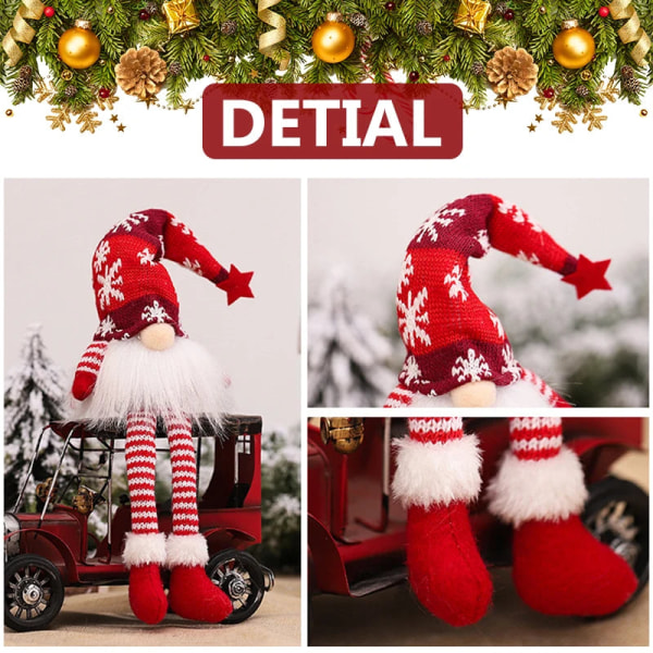 Lysande Tomte Jul Ansiktslös Docka God Jul Hemdekoration Navidad Natal Gåva till Nyår 2023 Julklappar Long Green With battery and Led