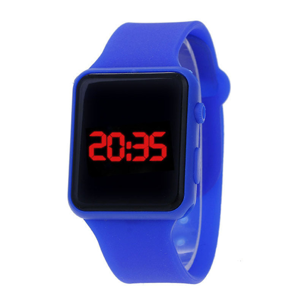 Apple Firkantet Mode Sports LED Silikone Elektronisk Børneur Orange