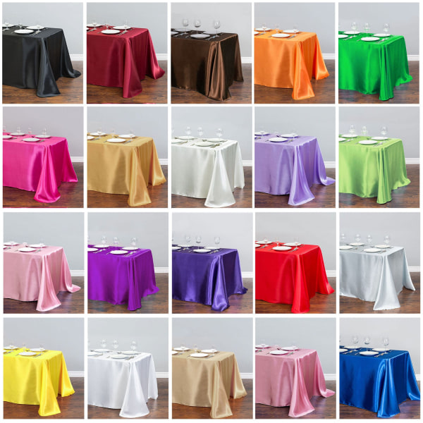 Vit Bordsduk Polyester Bordsduk Rektangulär Satin Duk för Födelsedag Jul Hemfest Dekor Bröllopsmaterial Chocolate 145x366cm