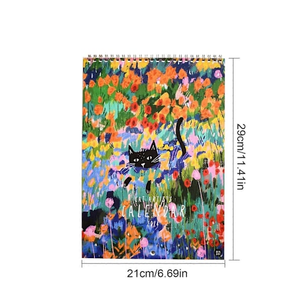 2024 Spiralformad väggkalender med blommor - Vacker dekoration för hemmakontoret