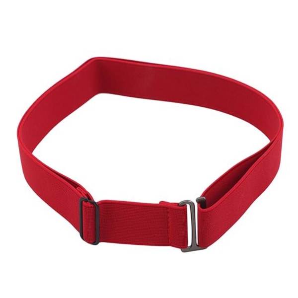 Osynligt skärp för kvinnor, elastiskt stretch midjebälte med platt spänne Red One Size