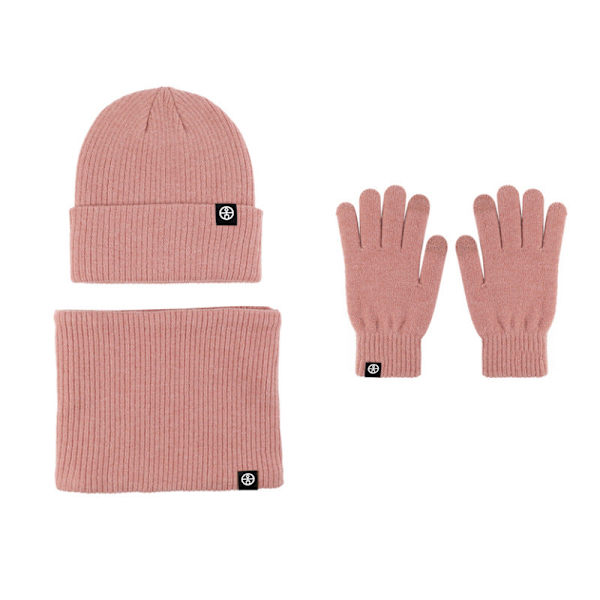 Varm Ullmössa Halsduk Handskar Tredelat Set Vindtät Stickad Mössa Tredelat Set Army green three-piece set