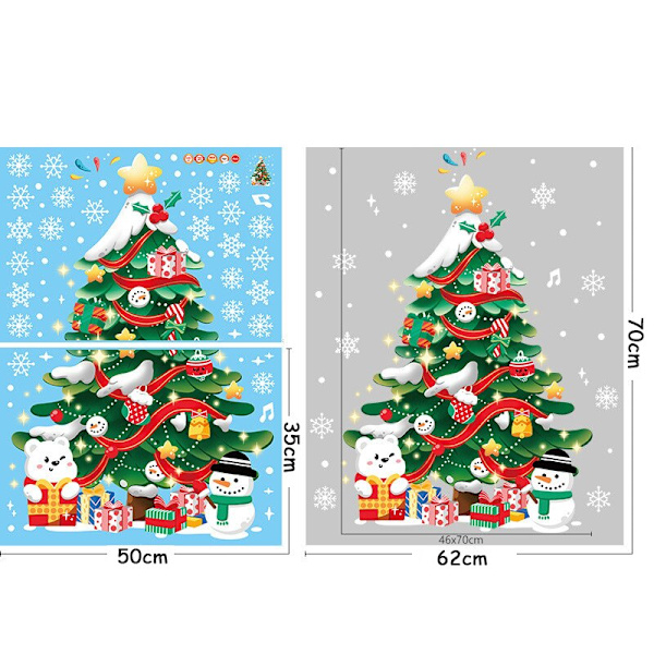 God Jul Fönsterdekaler Jultomte Julgran Väggdekaler God Jul För Hemmet Nyår 2023 Dekal Noel style F