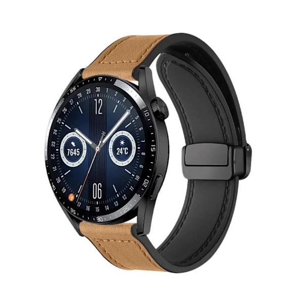 Klockarmband för Apple Watch iWatch för 38/40/41 S10 42mm Crazy Horse Mönster - Ljusbrun Magnetspänne