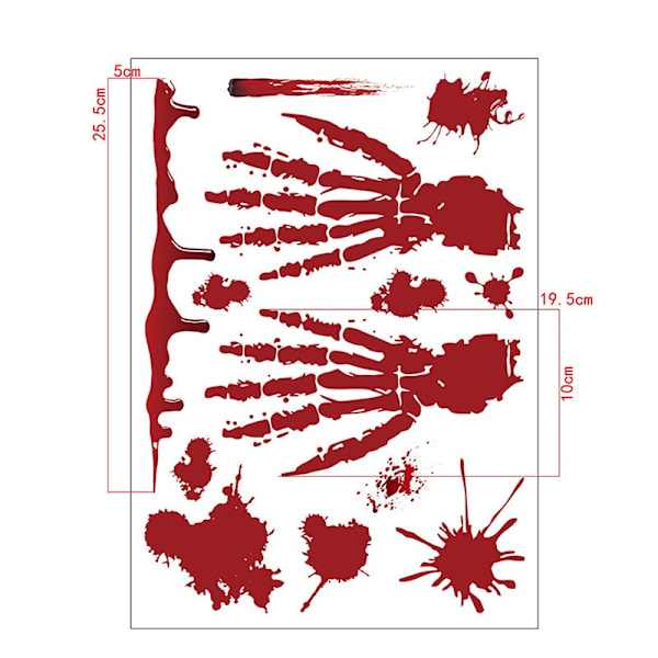 Kauhistuttavat Halloween Veriset Kädenjälkitarrat Seinä Ikkuna Ovi Koti Tarrat Halloween Juhlakoriste Kummitustalon Rekvisiitta Style6